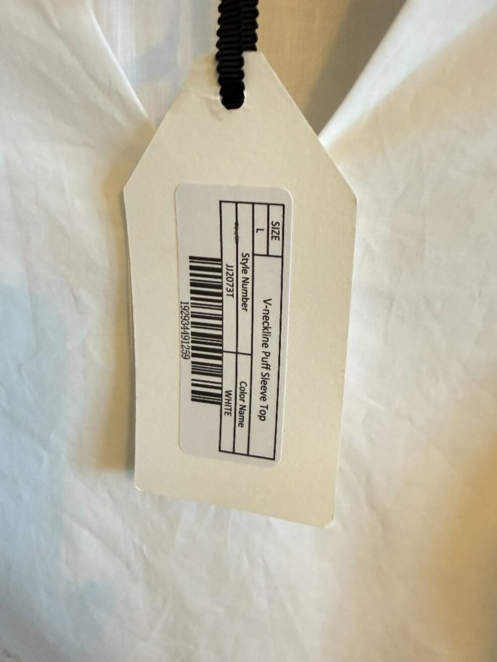 English Factory White V-Neck Puff Sleeve Peplum Top Size L NWT JJ2073T - Picture 7 of 8